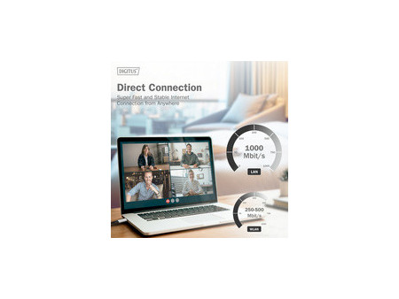 DIGITUS Câble Ethernet USB 3.2, USB-A - RJ45 mâle, 2 m