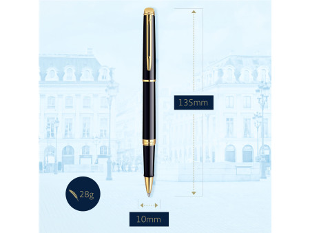 WATERMAN Stylo roller Hémisphère, vernis G.C., noir