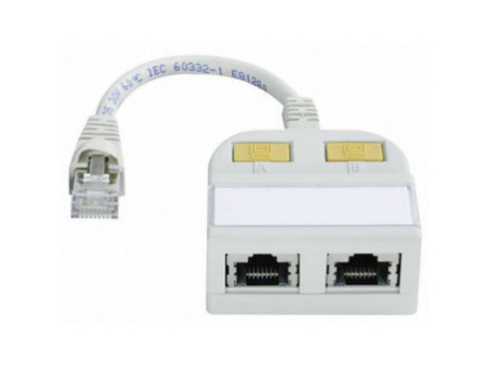 Telegärtner T-Adaptateur avec câble de raccordement, Cat.5e,