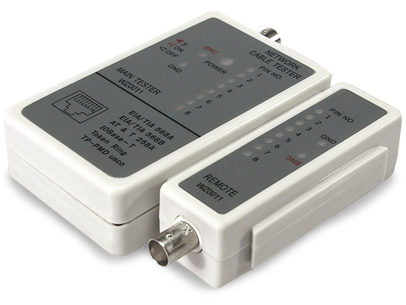 LogiLink Testeur de câbles RJ45 et BNC avec une unité