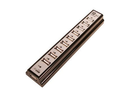 LogiLink Hub USB 2.0 avec bloc d'alimentation, noir, 10
