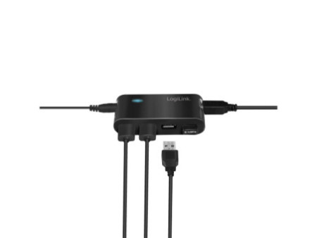 LogiLink Hub USB 2.0 avec bloc d'alimentation, 4 ports, noir
