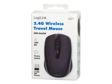 LogiLink Mini souris optique pour notebook, sans fil, noir