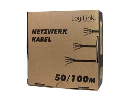 LogiLink Câble d'installation, Cat.5e, U/UTP, 100 m, gris