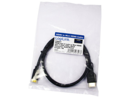 LogiLink Câble HDMI, A mâle - mini C mâle, 1 m