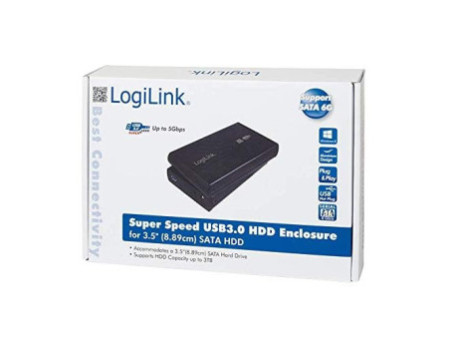 LogiLink Boîtier pour disque dur SATA 3,5', USB 3.0, noir