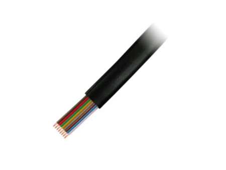 LogiLink Câble téléphonique, 100 m, 8 fils, plat, noir