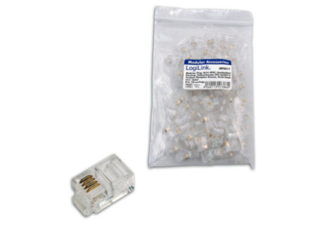 LogiLink Connecteur RJ10 pour câble plat, non blindé