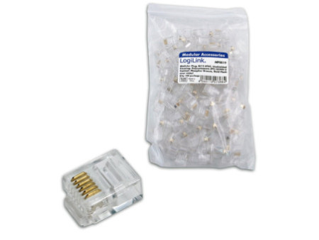 LogiLink Connecteur mâle RJ12 pour câble plat, non blindé