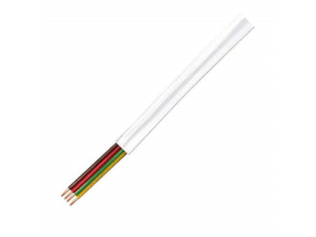 LogiLink Câble téléphonique, 100 m, 4 fils, plat, blanc