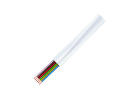 LogiLink Câble téléphonique, 100 m, 6 fils, plat, blanc