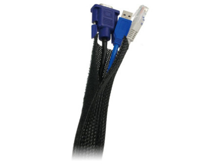 LogiLink Gaine pour câble, en tissu, noir, 1,80 m