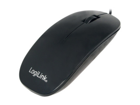 LogiLink Souris optique, plat, avec fil, noir