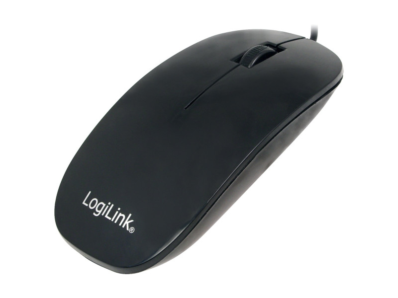 LogiLink Souris optique, plat, avec fil, noir