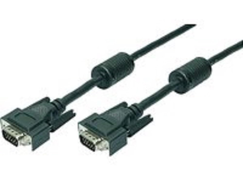 LogiLink Câble VGA pour moniteur, mâle - mâle, noir, 15 m