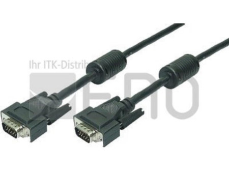 LogiLink Câble VGA pour moniteur, mâle - mâle, noir, 15 m