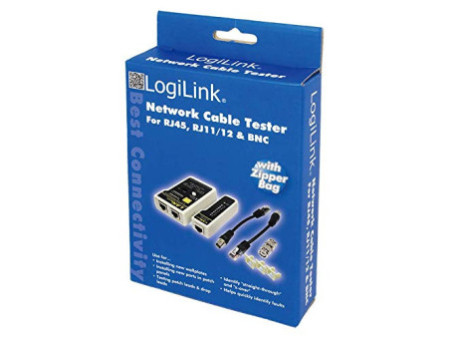 LogiLink Testeur de câbles RJ11,RJ12,RJ45 et BNC