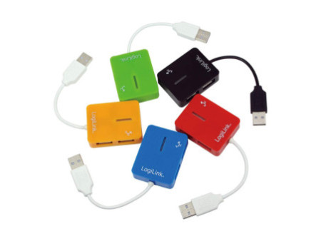 LogiLink Hub USB 2.0 Smile, 4 ports, bleu