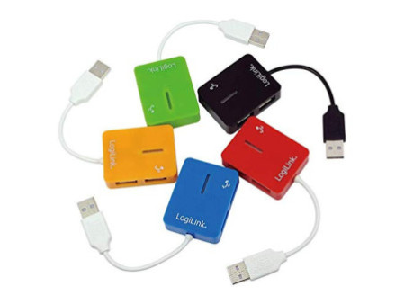 LogiLink Hub USB 2.0 Smile, 4 ports, bleu