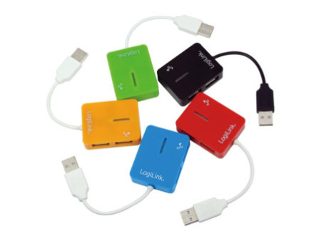 LogiLink Hub USB 2.0 Smile, 4 ports, vert