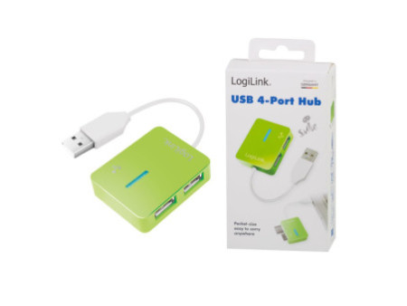 LogiLink Hub USB 2.0 Smile, 4 ports, vert