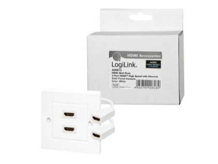 LogiLink Boîte de raccordement, 2 x HDMI, blindé, blanc