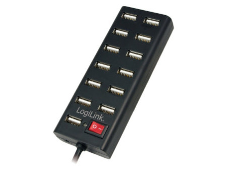 LogiLink Hub USB 2.0, 13 ports, avec interrupteur, noir