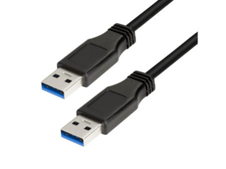 LogiLink Câble USB 3.0, USB-A - USB-A mâle, 2 m, noir