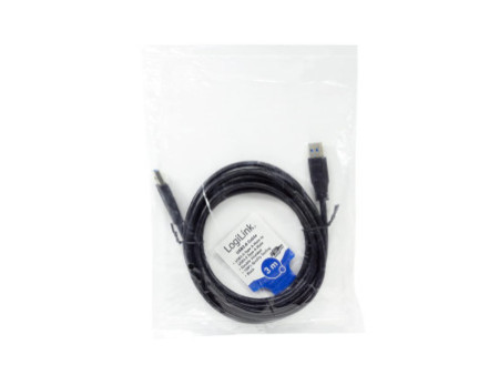 LogiLink Câble USB 3.0, USB-A - USB-A mâle, 3 m, noir