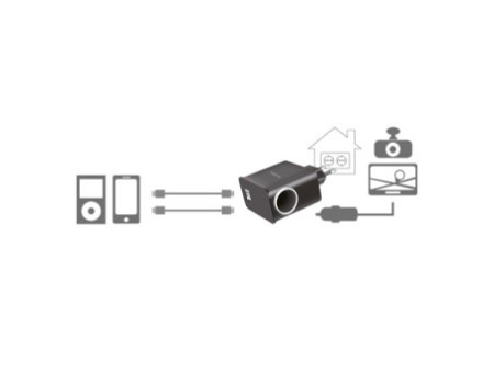 LogiLink Chargeur AC/DC, avec allume-cigare femelle