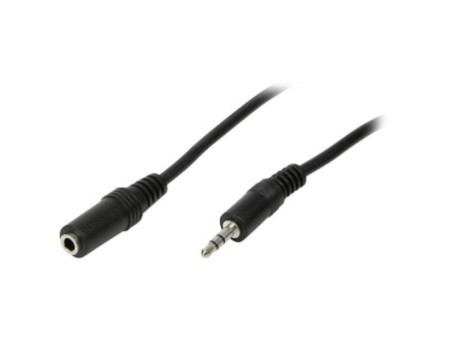 LogiLink Câble audio, mâle - femelle, 3 m, noir