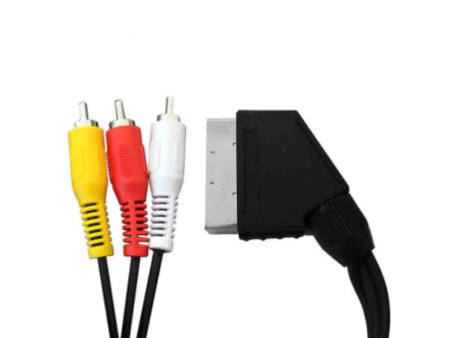 LogiLink Câble péritel, péritel mâle - 3x RCA mâle, 2,0 m