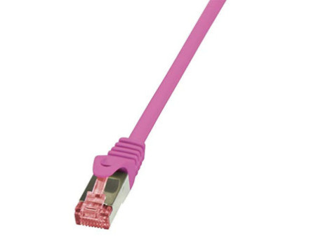 LogiLink Câble patch, Cat. 6, S/FTP, 10 m, rose