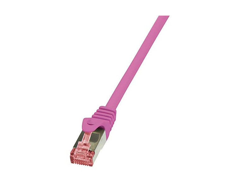 LogiLink Câble patch, Cat. 6, S/FTP, 10 m, rose