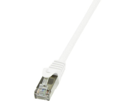 LogiLink Câble patch, Cat. 6, F/UTP, 10,0 m, blanc, gaine en