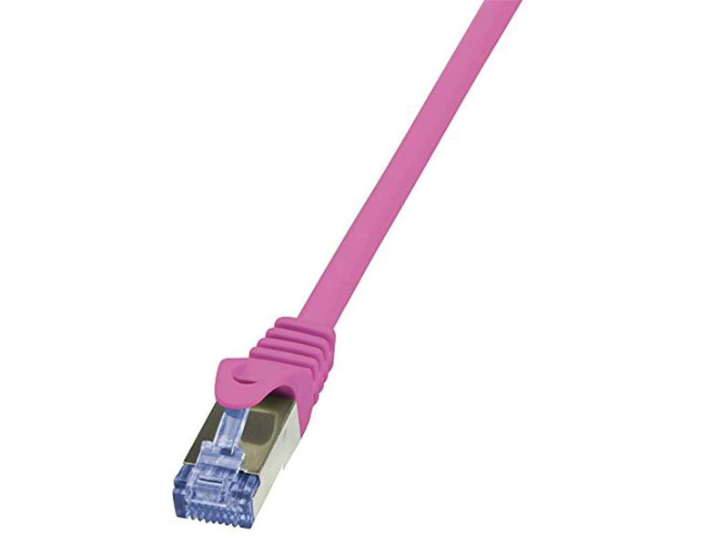 Logilink Câble patch, Cat. 6A, S/FTP, 3 m, rose