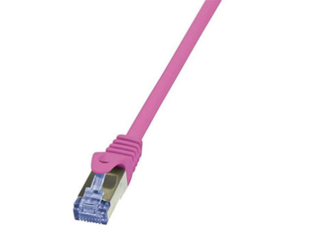 LogiLink Câble Patch, Cat. 6A, S/FTP, 7,5 m, rose