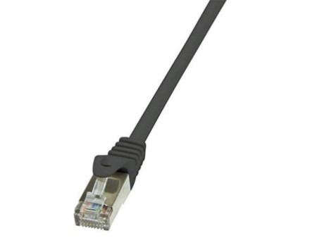 LogiLink Câble Patch, Cat. 5e, F/UTP, 0,5 m, noir, gaine en