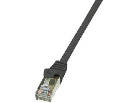 LogiLink Câble Patch, Cat. 5e, F/UTP, 0,5 m, noir, gaine en