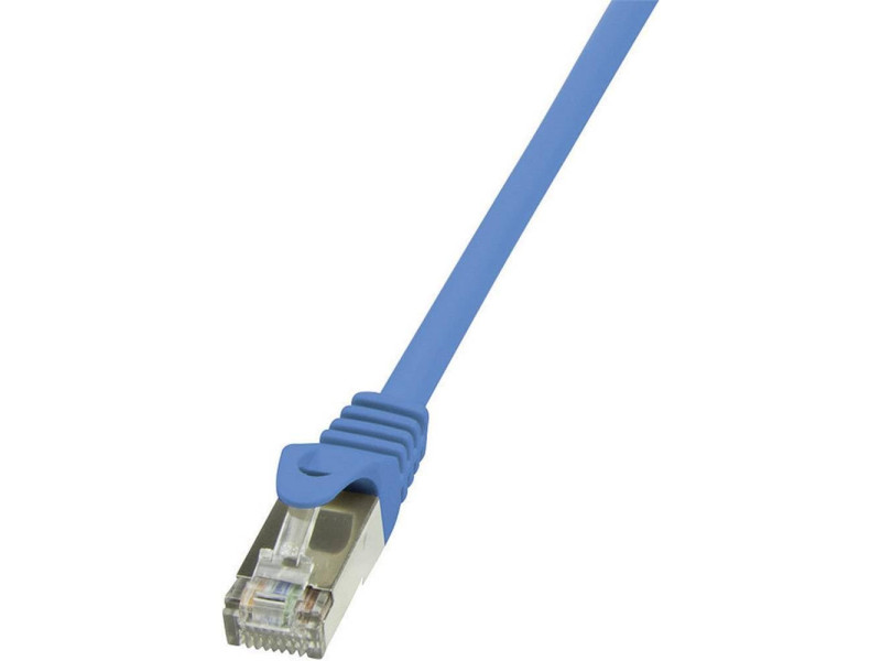 LogiLink Câble Patch, Cat. 5e, F/UTP, 0,5 m, bleu, gaine en