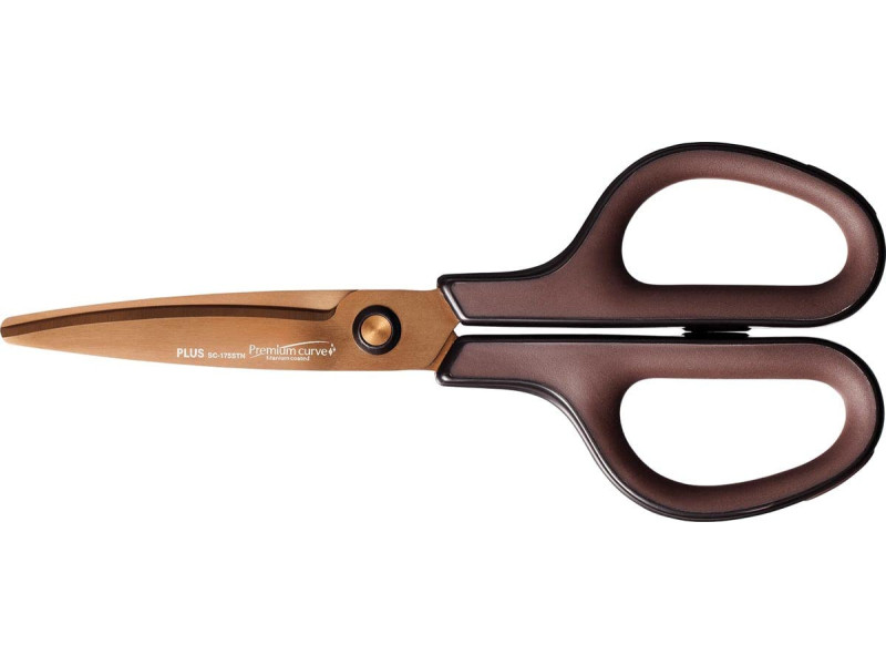 PLUS JAPAN Ciseaux universels FITCUT CURVE Titanium, marron