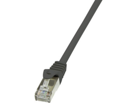 LogiLink Câble Patch, Cat. 5e, F/UTP, 10,0 m, noir, gaine en