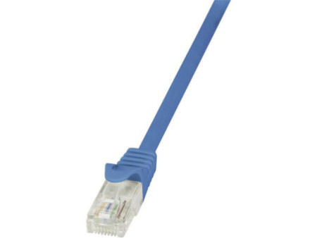 LogiLink Câble patch, Cat. 5e, U/UTP, 0,5 m, bleu, gaine en
