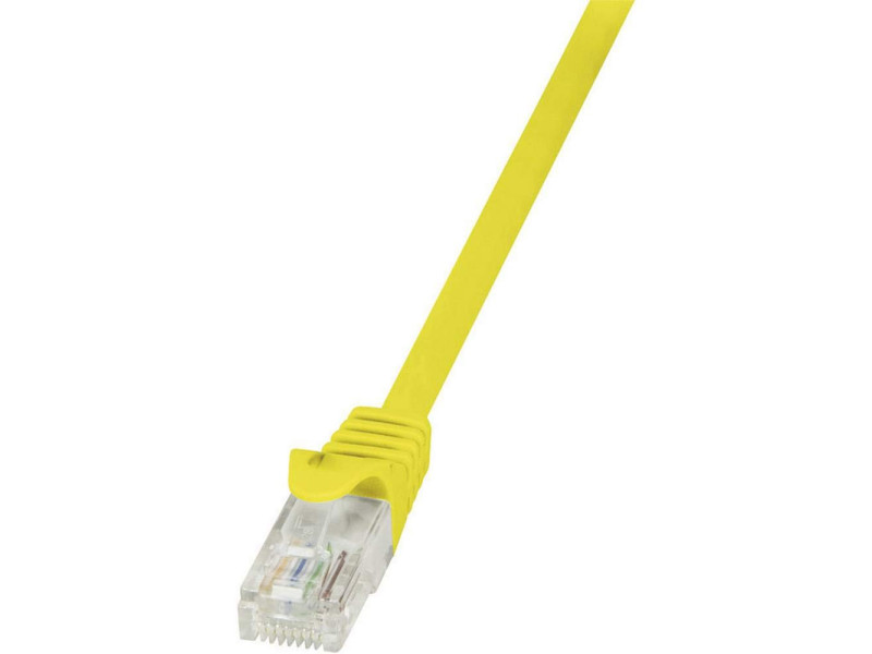 LogiLink Câble patch, Cat. 5e, U/UTP, 0,5 m, jaune, gaine en