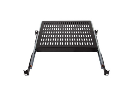 LogiLink Etagère 19', 1 U, téléscopique, (P)400 mm, noir