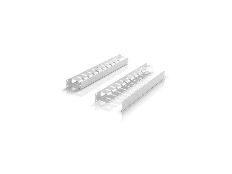 LogiLink Panneau guide câbles 19', un côté, 1 U, gris clair