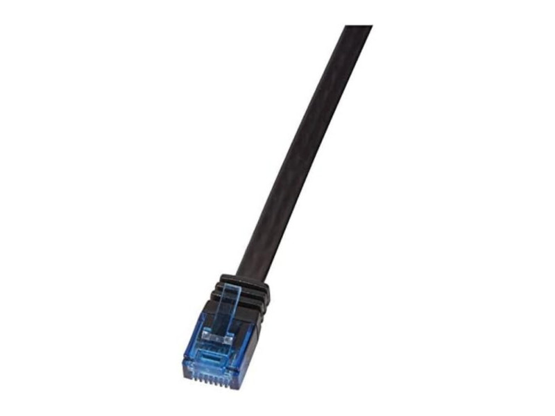 LogiLink Câble patch plat U/UTP, Cat. 5e, 0,25 m, noir