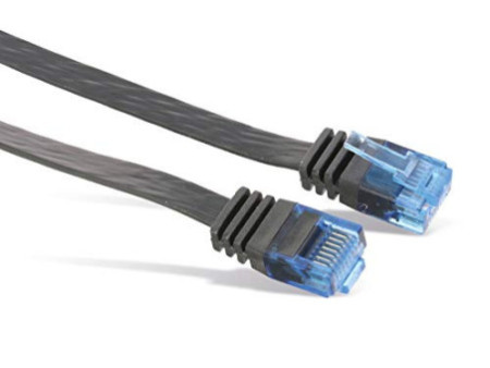 LogiLink Câble patch plat U/UTP, Cat. 5e, 0,25 m, noir