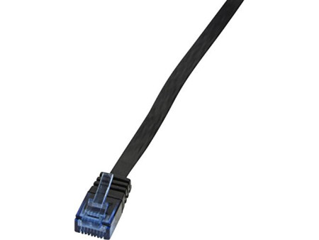 LogiLink Câble patch plat U/UTP, Cat. 5e, 0,25 m, noir