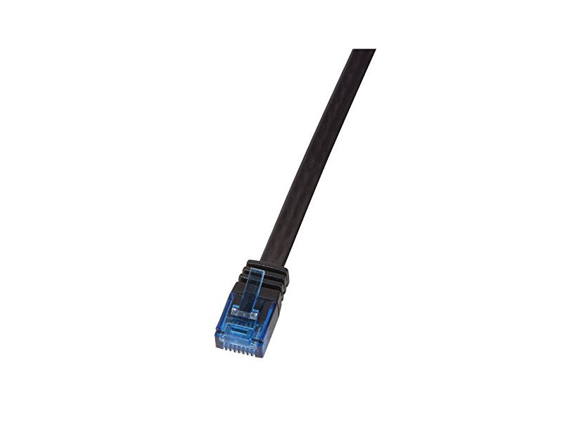 LogiLink Câble patch plat U/UTP, Cat. 5e, 0,5 m, noir